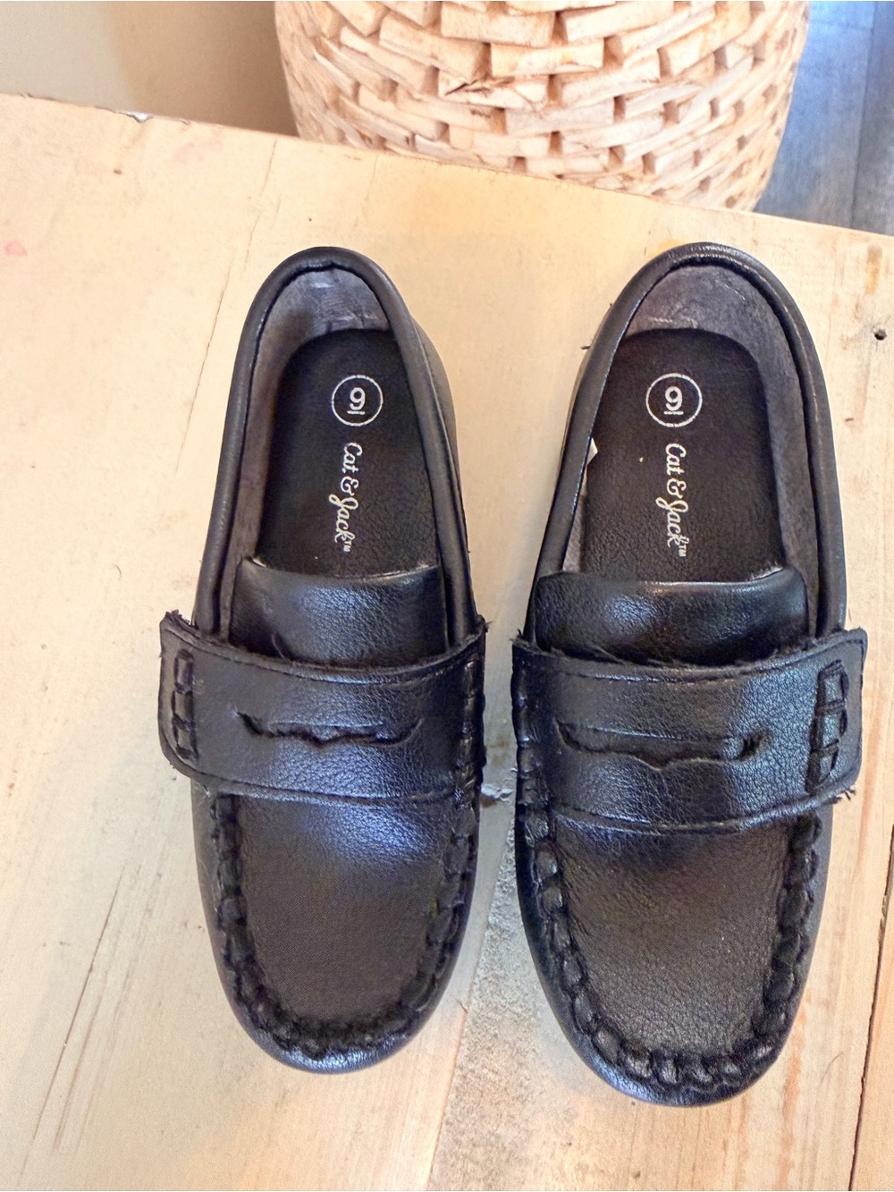 Cat & Jack Toddler Black Faux-Leather Penny Loafers